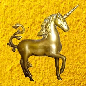 Vintage Solid Brass Unicorn Figurine MCM Retro Princess Magical Boho Cottagecore